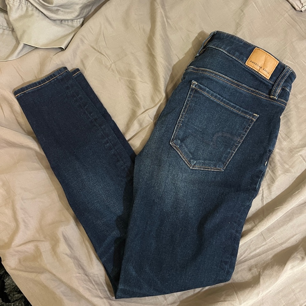 AEO dark wash skinny jeans